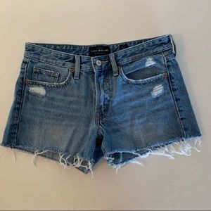 High waisted denim shorts